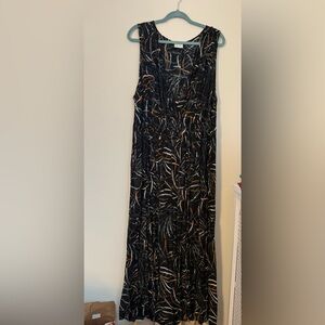 Ava & Viv Black and Orange Smocked Maxi Dress